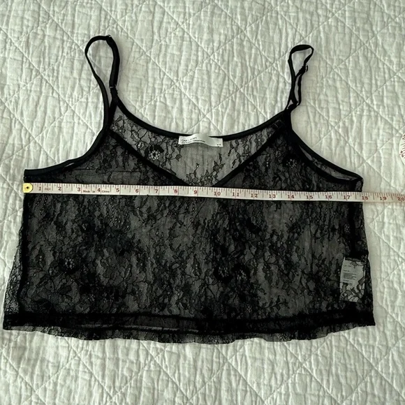 NWOT OAK + FORT Sheer Black Lace Camisole - Picture 4 of 5